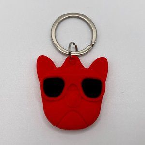 AirTag Keychain Characters Sunglass Dog Red Black Silicone  1 Qty.